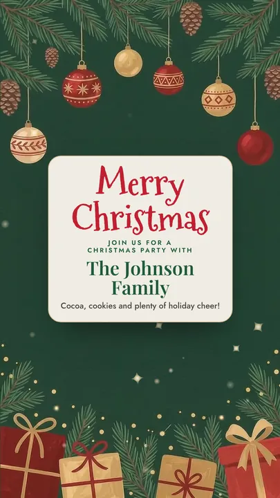 Classic Evergreen, Christmas invitation design