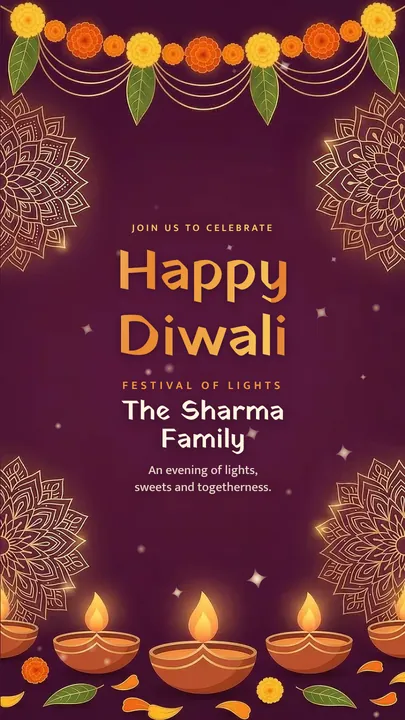 Festival of Lights, Diwali invitation design