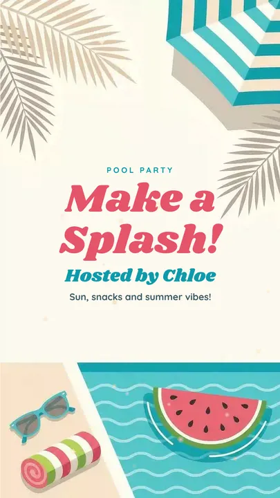 Poolside, Pool Party invitation design