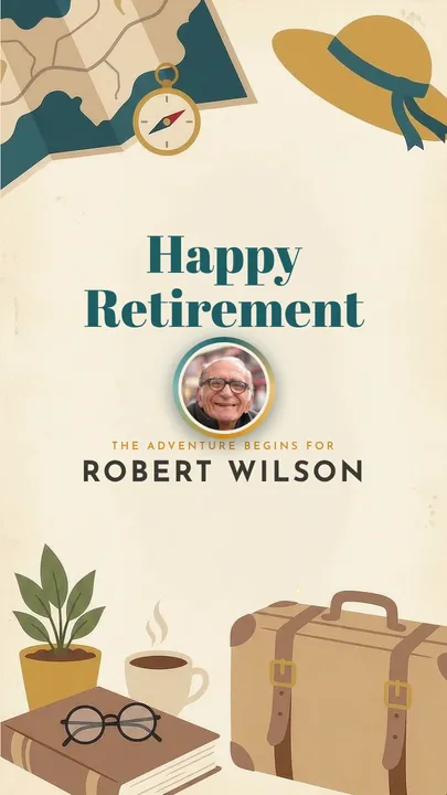 The Adventure Begins, Retirement invitation design