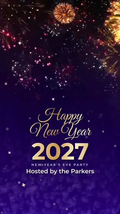 Fireworks, New Year's Eve invitation design