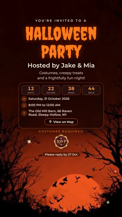 Halloween Night, Halloween invitation design