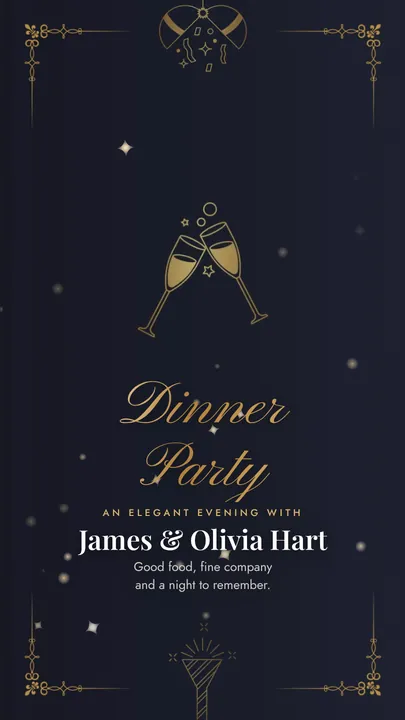 Dinner Noir, Dinner Party invitation design